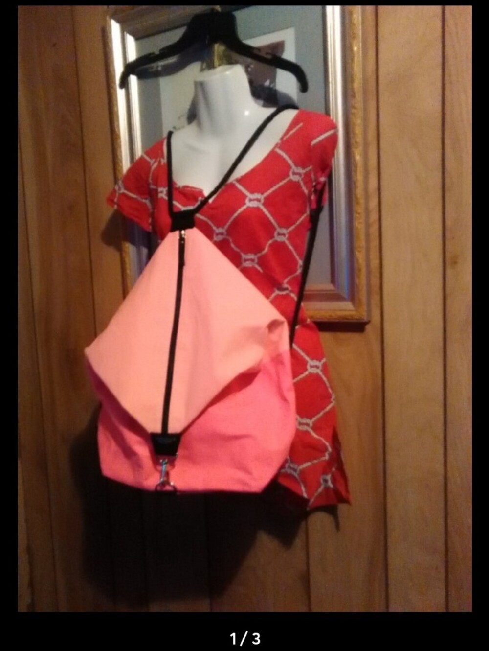 Victoria's Secret Coral Pink Backpack with Black Trim